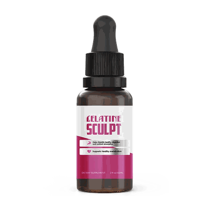 The Gelatine Sculpt bottle, front